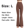thumbnail image 2 of Pantalones de yoga acampanados para mujer, pantalones de cintura alta con realce de glúteos y pierna ancha, pantalones deportivos micro La Fitness - Brown622, 2 of 5
