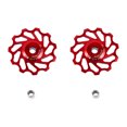 thumbnail image 1 of Poleas de cambio trasero para bicicletas de montaña y carretera Ruedas jockey de aleación CNC de 11 dientes de color rojo, 1 of 6