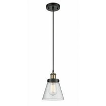 916-1P-BAB-G64-Innovations Lighting-Cone - 1 Light Cord Hung Mini Pendant In Industrial Style-9 Inches Tall and 6 Inches Wide-Black Antique Brass