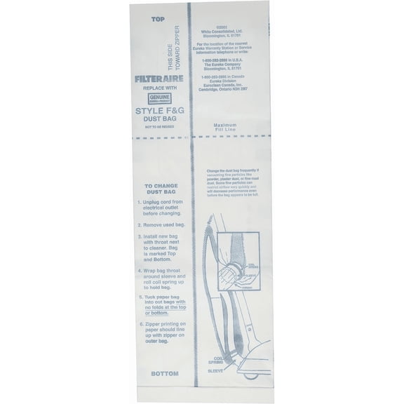 Eureka F and G Filteraire Paper Bag (Pack of 3)