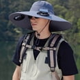 thumbnail image 3 of Solar Powered Sun Hat With Built In Fan For Outdoor Work Sports And Fishing Wide Brim Breathable Unisex Design Camping Hats Buoy Hat Old Man Hats Convertible Hats for Women Cool Hiking Clothes Women, 3 of 4