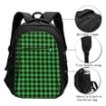 thumbnail image 3 of Disketp Buffalo Plaid Green Black Mochila de Viaje Estampada para Laptop con Puerto de Carga USB, Mochila Impermeable para Computadora – Regalo para Hombres y Mujeres, 3 of 7
