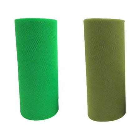 

2 Pcs 6 Inch Tutu Scroll Roll Spool Tulle Roll Diy Craft Gauze For Wedding Dress Decoration Party Supplies (Olive Green Grass Green Style)
