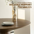 thumbnail image 6 of LeisureMod 47" Round Dining Table Ash Wood Veneer with Four-Slice Design and Tapered Column Pedestal Base Seats 4 Person for Dining Room and Kitchen Fynix Collection in Walnut, 6 of 12