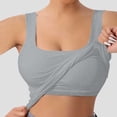 thumbnail image 2 of vigerkar U-Back Workout Tank Tops for Women with Built in Bra, Pads Racerback Sleeveless Gym Athletic Yoga Tops (Grey, L), 2 of 4
