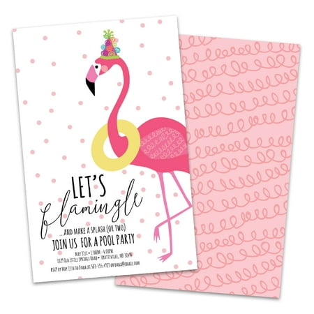 Personalized Flamingo Pool Party Invitations (Best Pool Party Invitations)