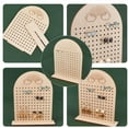 thumbnail image 7 of Wood Earring Display Stand 144 Holes Wooden Pegboard Display Stand Earring Holder Jewelry Organizer Rack with Rainbow Pattern, 7 of 7