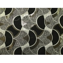 Geometric Stars Woven Metallic Brocade Dress Fabric Black & Gold - per yard