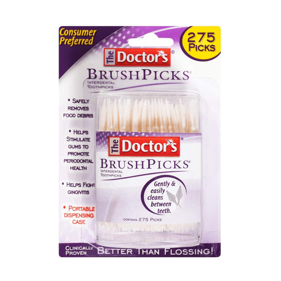 The Doctor's BrushPicks Easily Cleans Between Teeth Wood Toothpicks, 275 ct