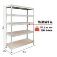 thumbnail image 5 of Ar Shelving 5- Tier Galvanized Steel Heavy Duty Garage Storage Shelving Unit with HDF Rack (39.2 in. W x 71 in. H x 20 in. D), 5 of 28