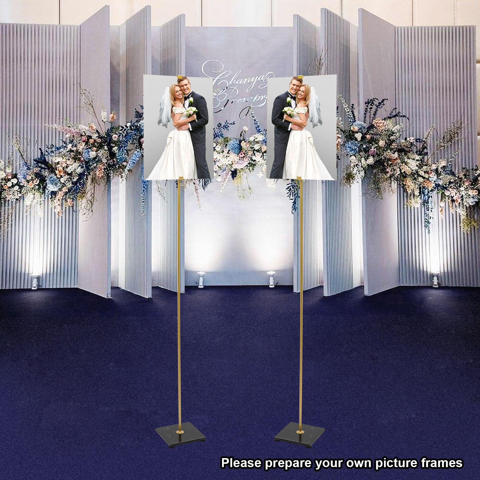 Wedding Easel Stand Floor Mount Advertising Posters Picture Photo Display Stand 7.87×7.87in for Weddings, Celebrations, Parties