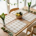 thumbnail image 5 of Brown White Plaid Placemats Set of 4 Simple Style Place Mats Table Mats Kitchen Dining Home Outdoor Party Table Decoration, 5 of 9