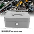 thumbnail image 4 of Double Layer Cash Box, Small Metal Safe with Private Key Lock, Portable for Cash, Coins, Checks and More, Suitable for Home and Office, 4 of 8