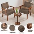 thumbnail image 4 of FAGAGA Accent Chair Set of 2 with Table, Mid Century Modern Upholstered Chairs for Living Room,Brown, 4 of 9