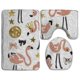 thumbnail image 1 of Juego de alfombras de baño ABPHQTO Estrellas Flamingo 3 piezas Contorno y tapa de inodoro, 1 of 2