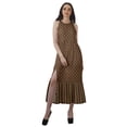 thumbnail image 1 of Moomaya Robe Longue Maxi de Fête pour Femmes en Rayonne Imprimée à Encolure Licou avec Fente avant, 1 of 4