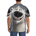 thumbnail image 3 of Sikiie Smiling Polar Bear Men's Cuban Shirt, Hawaiian Shirts, Business Casual Button Down Shirts, Short Sleeve Shirt-3X-Large, 3 of 5