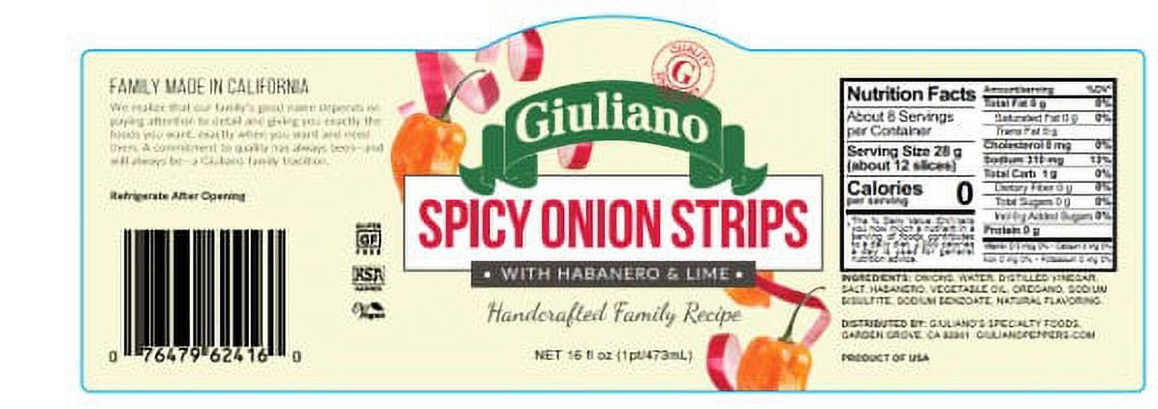 (3 pack) Giuliano Spicy Onion Strips with Habanero and Lime, 16oz