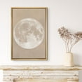 thumbnail image 3 of IDEA4WALL Framed Canvas Wall Art Full Moon Minimalist Beige Toned Lunar Astronomical Photography Print Rustic Minimal Planet Modern Art Relax/Calm for Living Room, Bedroom, Office - 24"x36" Natural, 3 of 5