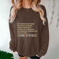 thumbnail image 5 of Jinhomg Womens Oversized Boyfriend Sweatshirt Trendy Letter Print Y2K Tops Casual Comfy Long Sleeve Drop Shoulder Pullover Daily Wear Coffee L, 5 of 6