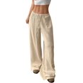 thumbnail image 2 of Wide Leg Pants for Women Flowy Palazzo Drawstring Elastic Waist Trousers Beach Vacation Clothes Color XXL, 2 of 9