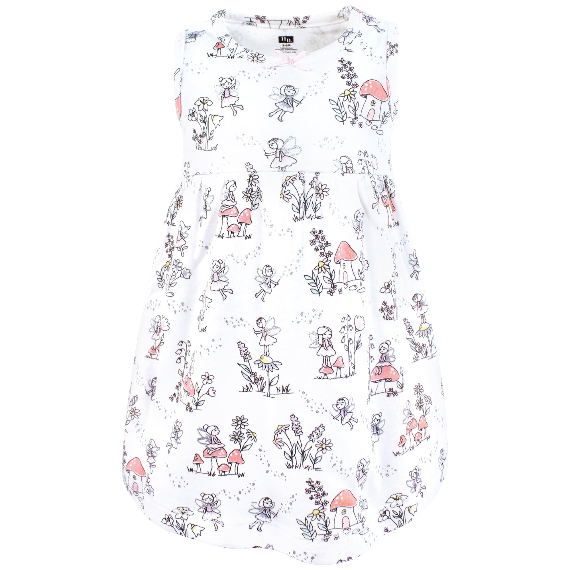 Hudson Baby Infant and Toddler Girls Cotton Dress and Cardigan Set, Garden Fairies, 6-9 Months