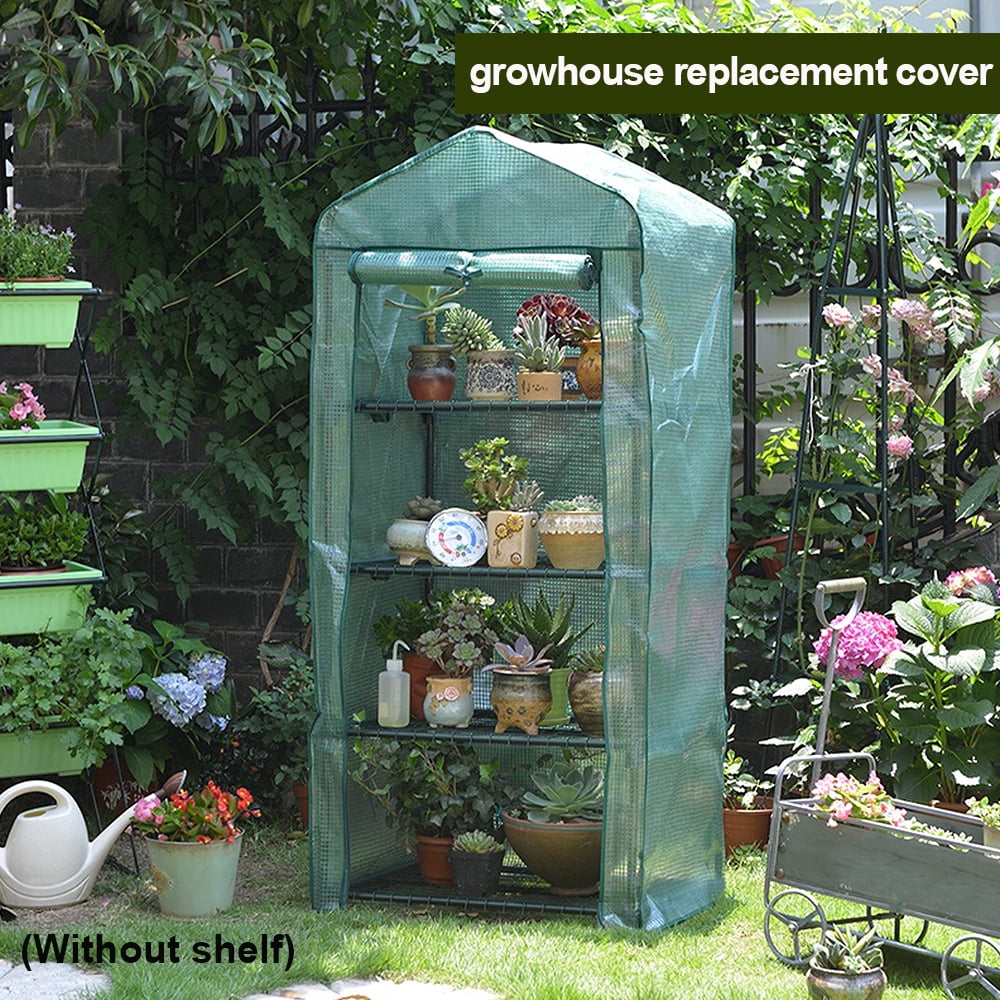 Adifare 4 Tier Greenhouse Cover Garden Walk-in Greenhouse Replacement Plant Covers 70 X 50 X 160 Cm/27.55 * 19.68 * 62.99 In (Not Include Iron Shelf)