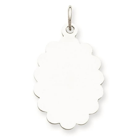 Sterling Silver Engravable Polished Disc Charm Pendant