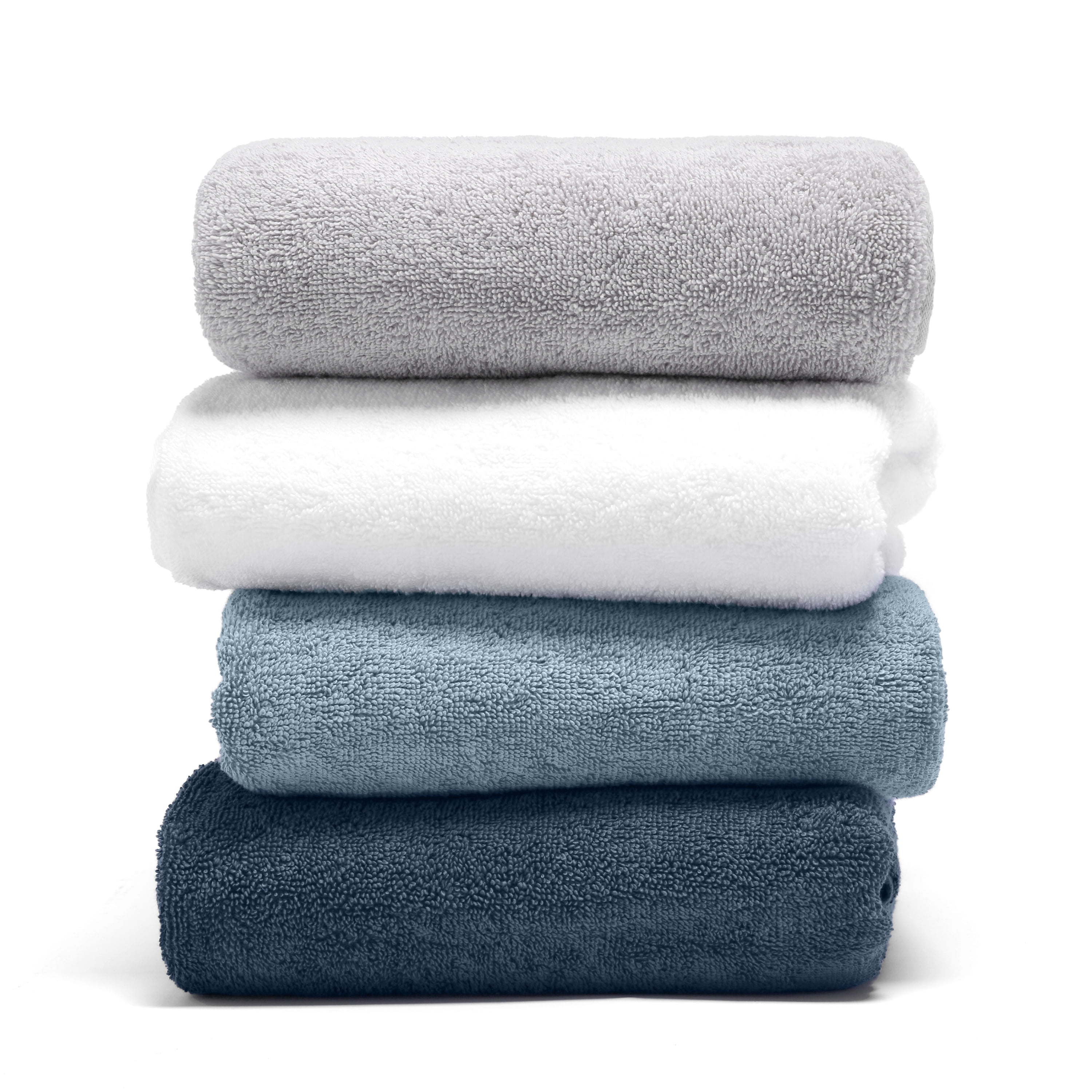 Noble Linens 6 Piece Farmhouse Cotton Bath Towel Set, White