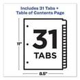 thumbnail image 4 of 2PK Avery Table of Contents Dividers, Multicolor Tabs, 1-31, 31 Dividers, 4 of 5