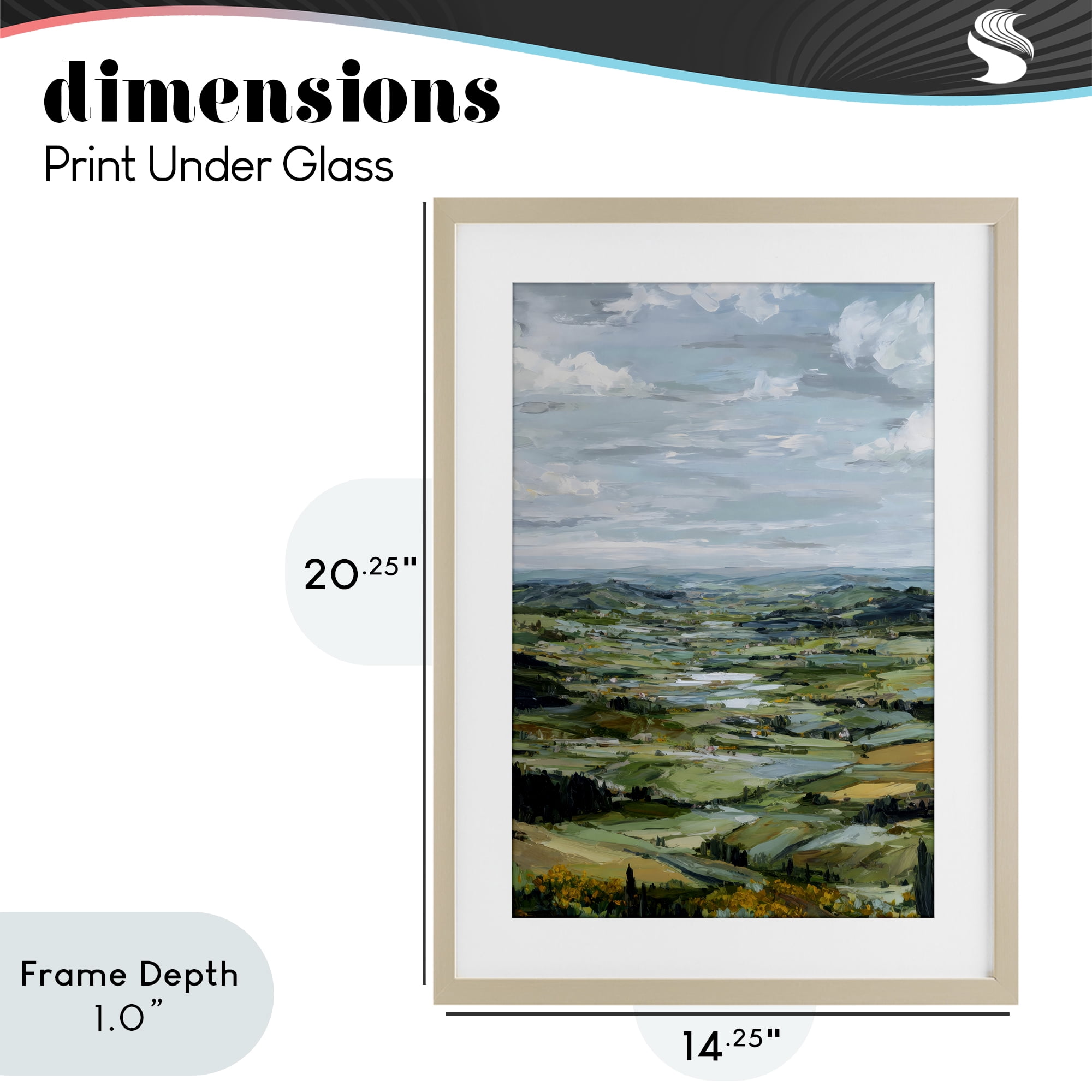 Stupell Industries Valley Living with Verdant Hills Birch Framed Print Under Glass, design by Petal Prints Design