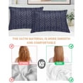 thumbnail image 4 of Hokiten Pillow Cases Standard Size Set of 2, Lumbar Pillow Covers, Blue Yellow Geometric Satin Pillowcases with Zipper for Hair/Skin, Pillow Protector Cover, Modern Abstract Art Striped 20x26 Inches, 4 of 6
