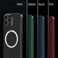 thumbnail image 5 of TECH CIRCLE Phone Case for iPhone 11 Pro Max Carbon Fiber Pattern Ultra Slim Thin Shockproof Protection Magnetic MagSafe Case For iPhone 11 Pro Max,Black, 5 of 6
