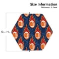 thumbnail image 2 of Leather Coasters with Heat-resistant for Drinks, American Football Fire Flames -标题2 Hexagon, 2 of 5