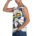 thumbnail image 3 of Lsque Panda with Sun glasses Print Men's Cotton Blend Sleeveless Muscle Shirts (S-3XL)- Moisture Wicking, Odor Protection, UPF 30+,3X-Large, 3 of 8