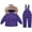 Purple, variant on Kid's Baby One Piece Snowsuits Boys Girls Fashion Solid Color Down Jackets Keep Thickening Warm Outdoor Coat Jumpsuit Set