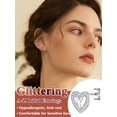 thumbnail image 4 of Pendientes de Botón de Corazón Inicial Silvora para Mujeres y Niñas Plata Esterlina con Letra H, 4 of 8