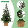 thumbnail image 3 of Mistaha Small 24-Inch Christmas Tree with Mixed PE/PVC Plastic Pinecone Decor and PE Plastic Basket Base - Burlap Accents - Warm White LED Lights - Holiday Centerpiece, 3 of 6
