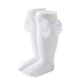 thumbnail image 1 of SUNSIOM Baby Girls Cotton Long Socks Solid Color Big Bow Knee High Stocking, 1 of 4