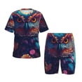 thumbnail image 1 of Balery Colorful Feather Owl Conjunto de Pijama Infantil de Manga Corta con Estampado – Ropa de Dormir de Algodón Suave-Small, 1 of 6