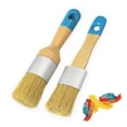 thumbnail image 3 of QualitChoice 2pieces Complete Furniture Paint Brush Set For Wood Projects Paint Brushes For Wood Flat And Round A, 3 of 6