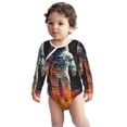 thumbnail image 2 of Xecao Astronaut Cosmic Rainbow Print Baby unisex-baby Cotton Long-sleeve Bodysuits-12 Months, 2 of 6