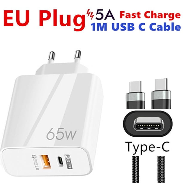 Adaptador de carga rápida USB-C PD 65W para MacBook Pro Laptop Type-C Cargador rápido para iPhone 11 12 13 Pro iPad Huawei Xiaomi Samsung Tan Jianjun unisex