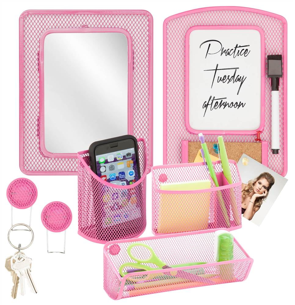 7Pc Modern Locker Organization Kit in Hot Pink