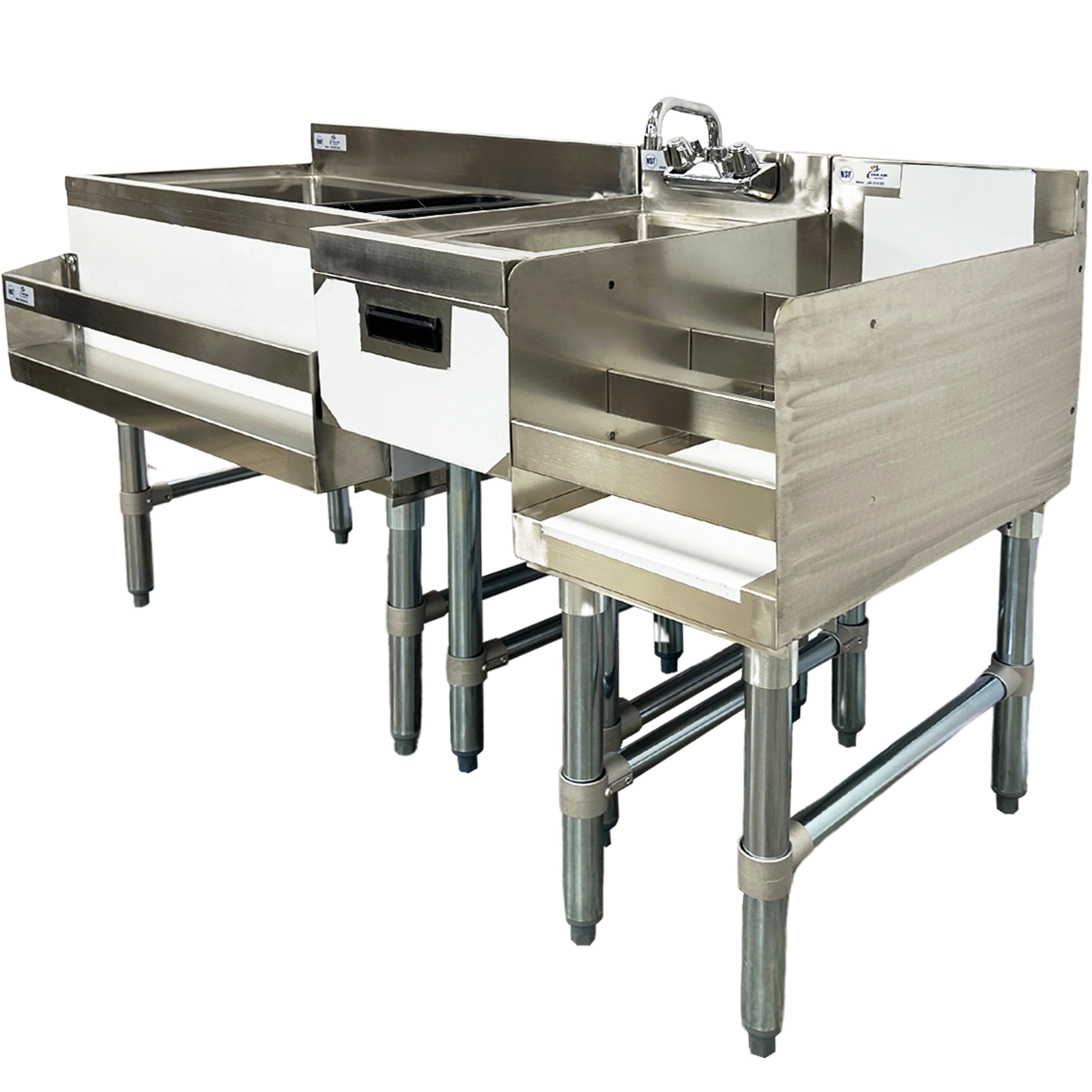 NSF 54''x22''x33'' Commercial Underbar Counter Cocktail Drink Station, Combination Cocktail Station, Bar Equipment