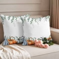 thumbnail image 2 of Thanksgiving Pumpkins Outdoor Waterproof Pillow Covers, Fall Eucalyptus Leaves Autumn Country Decorative Square Throw Pillowcase Sofa Cushion Sham for Patio/Couch/Chair, 18"x18" 2 Pack, 2 of 8