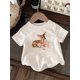 thumbnail image 1 of Graphic Gems Young Girl Cute Deer Print Crew Neck Casual Top, 1 of 5
