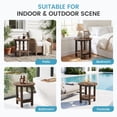 thumbnail image 2 of FUNDAZE 2-Tier Round HDPE Patio Side Table, End Tables For Living Room, Waterproof Indoor & Outdoor Small Table for Poolside, Garden, Brown, 2 of 10