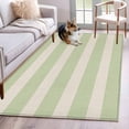 thumbnail image 2 of Green Striped Area Rug 4x6 Washable Rug Non Slip Classic Retro Simple Horizontal Stripes Large Area Rug Indoor Floor Carpet for Entryway Bedroom Kitchen Living Room Home Office Dining Room Nursery, 2 of 9