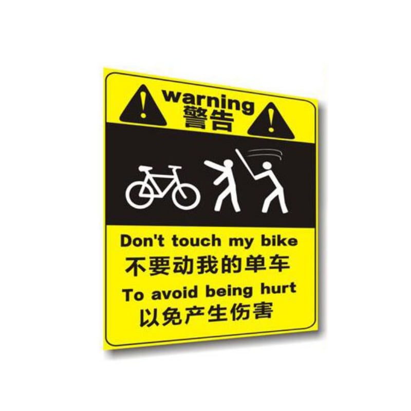 bike warning stickers